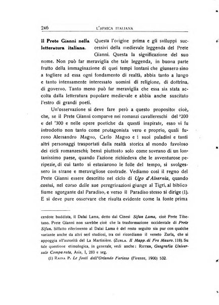 L'Africa italiana bollettino della Società africana d'Italia