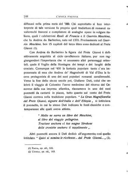 L'Africa italiana bollettino della Società africana d'Italia