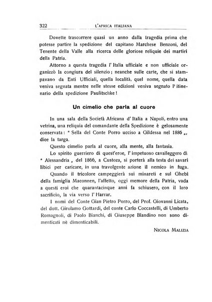 L'Africa italiana bollettino della Società africana d'Italia