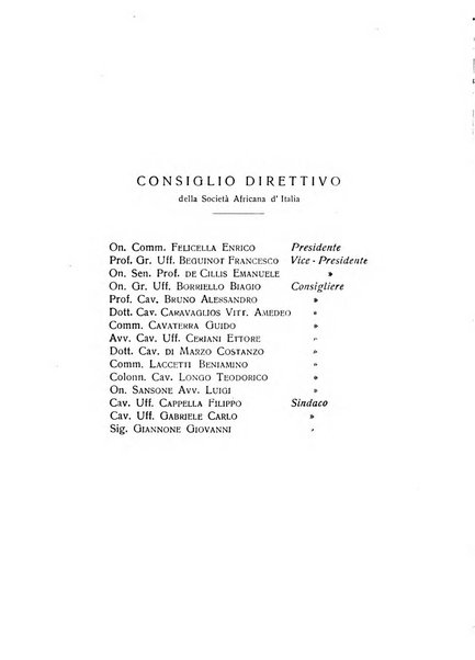 L'Africa italiana bollettino della Società africana d'Italia