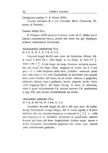 L'Africa italiana bollettino della Società africana d'Italia