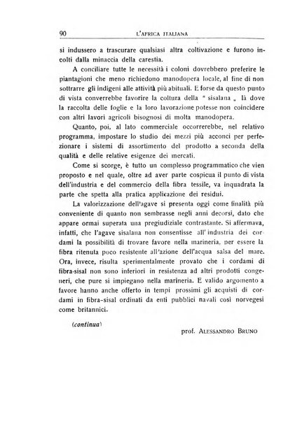 L'Africa italiana bollettino della Società africana d'Italia