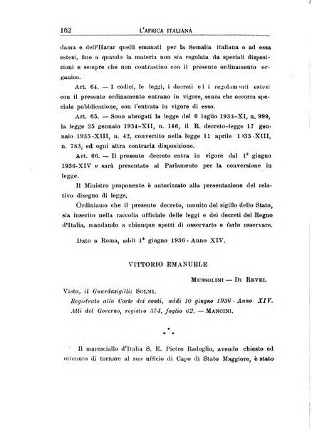 L'Africa italiana bollettino della Società africana d'Italia