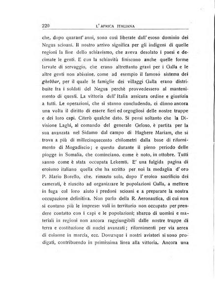 L'Africa italiana bollettino della Società africana d'Italia