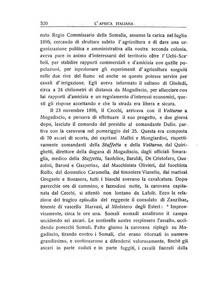 L'Africa italiana bollettino della Società africana d'Italia