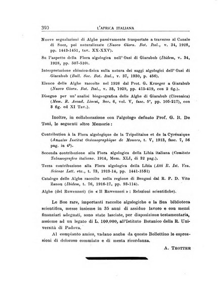 L'Africa italiana bollettino della Società africana d'Italia