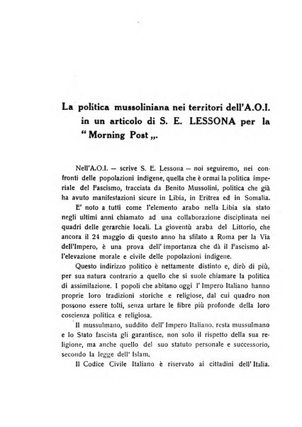 L'Africa italiana bollettino della Società africana d'Italia