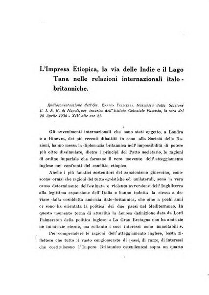 L'Africa italiana bollettino della Società africana d'Italia