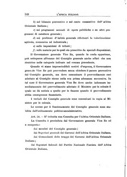 L'Africa italiana bollettino della Società africana d'Italia