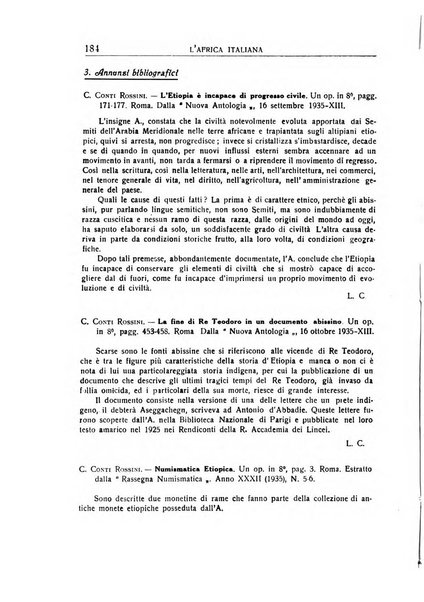 L'Africa italiana bollettino della Società africana d'Italia