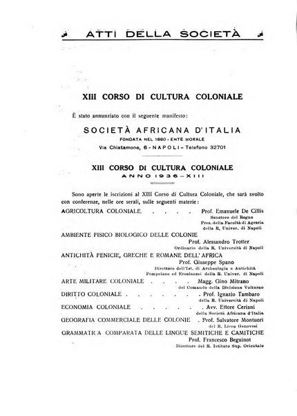 L'Africa italiana bollettino della Società africana d'Italia