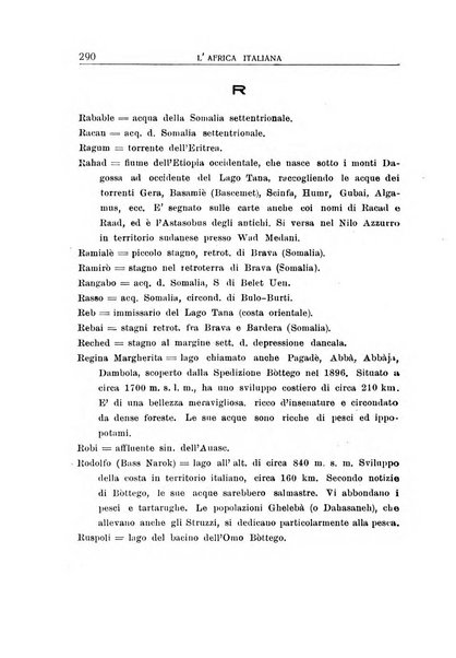 L'Africa italiana bollettino della Società africana d'Italia