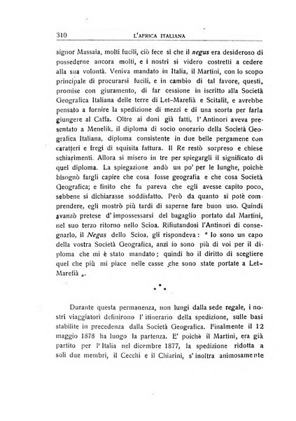 L'Africa italiana bollettino della Società africana d'Italia