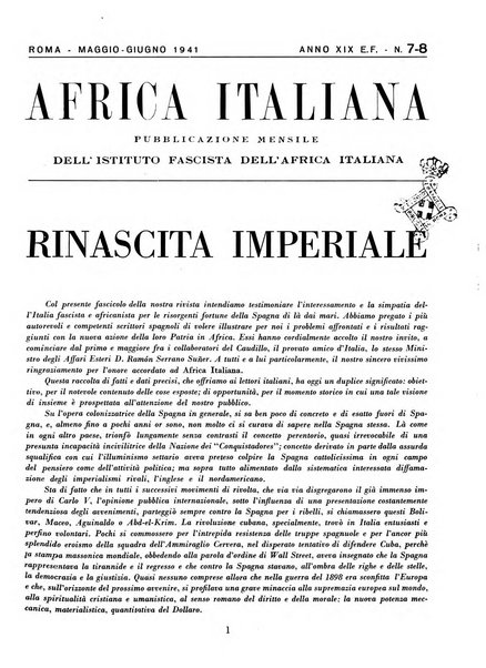 Africa italiana pubblicazione mensile dell'Istituto fascista dell'Africa italiana