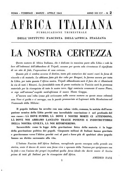 Africa italiana pubblicazione mensile dell'Istituto fascista dell'Africa italiana