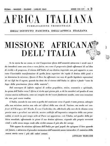 Africa italiana pubblicazione mensile dell'Istituto fascista dell'Africa italiana