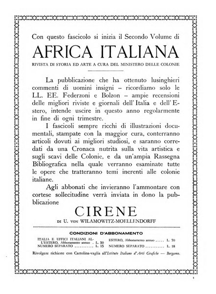 Africa italiana rivista di storia e d'arte