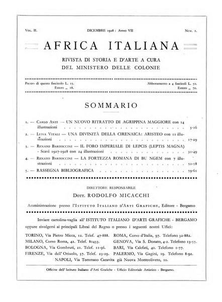 Africa italiana rivista di storia e d'arte