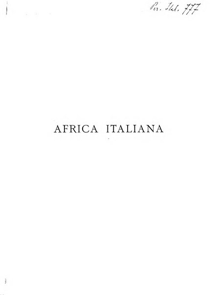 Africa italiana rivista di storia e d'arte