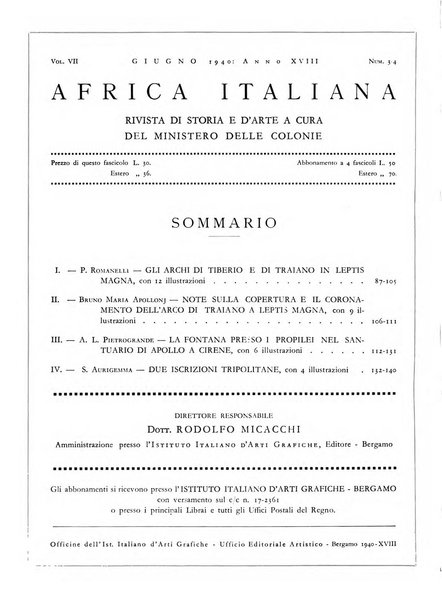 Africa italiana rivista di storia e d'arte