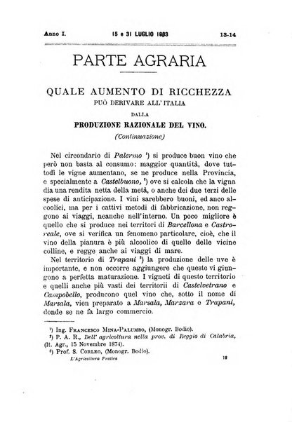 L'agricoltura pratica organo ufficiale del Comizio agrario di Firenze