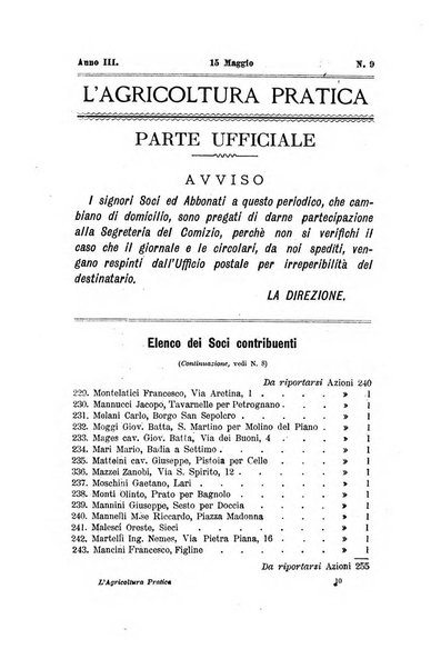 L'agricoltura pratica organo ufficiale del Comizio agrario di Firenze