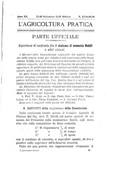 L'agricoltura pratica organo ufficiale del Comizio agrario di Firenze