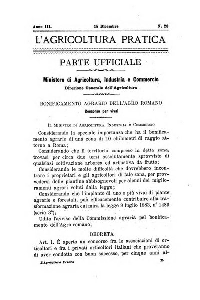 L'agricoltura pratica organo ufficiale del Comizio agrario di Firenze