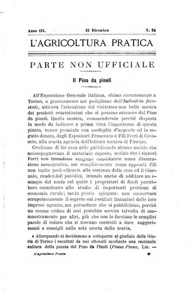 L'agricoltura pratica organo ufficiale del Comizio agrario di Firenze