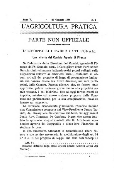 L'agricoltura pratica organo ufficiale del Comizio agrario di Firenze
