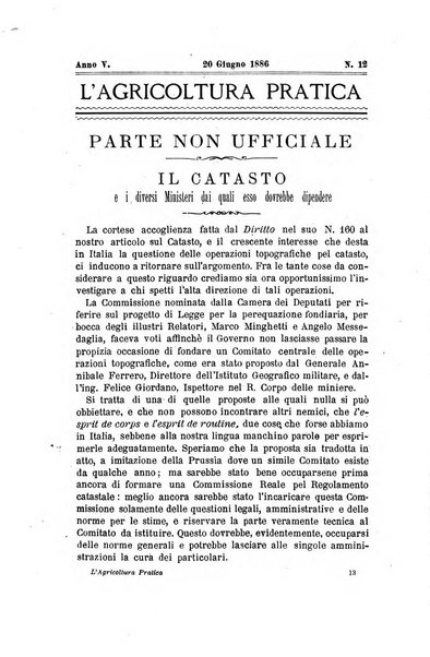 L'agricoltura pratica organo ufficiale del Comizio agrario di Firenze