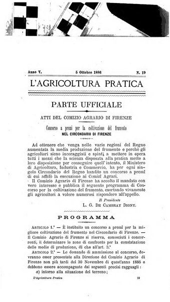 L'agricoltura pratica organo ufficiale del Comizio agrario di Firenze