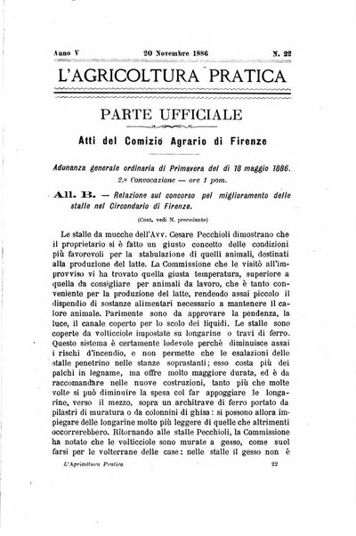 L'agricoltura pratica organo ufficiale del Comizio agrario di Firenze