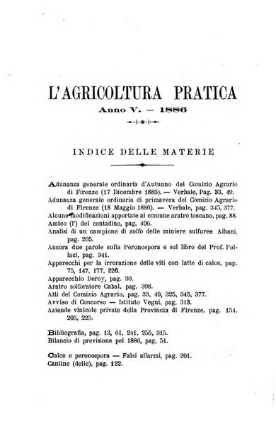 L'agricoltura pratica organo ufficiale del Comizio agrario di Firenze