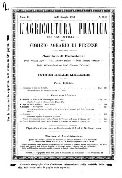 L'agricoltura pratica organo ufficiale del Comizio agrario di Firenze