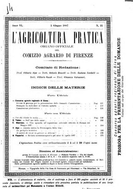 L'agricoltura pratica organo ufficiale del Comizio agrario di Firenze