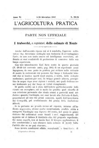 L'agricoltura pratica organo ufficiale del Comizio agrario di Firenze