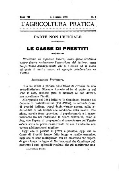 L'agricoltura pratica organo ufficiale del Comizio agrario di Firenze