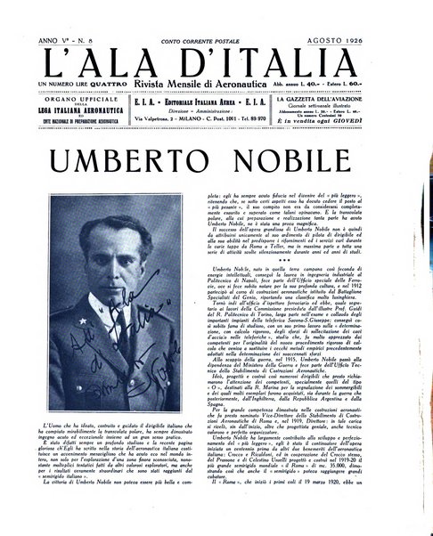 L'ala d'Italia rivista mensile di aeronautica