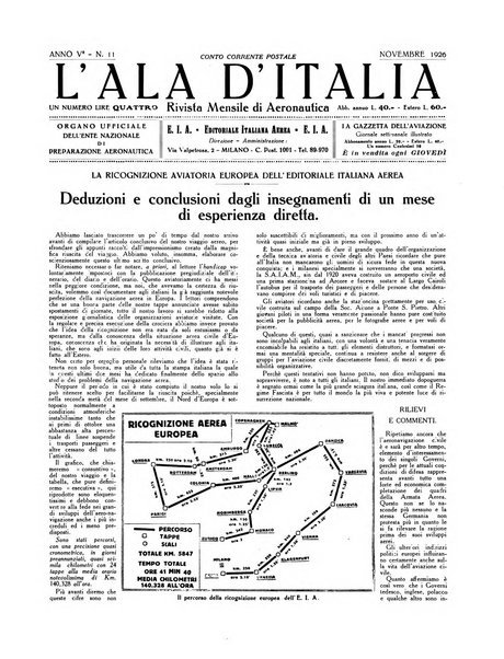 L'ala d'Italia rivista mensile di aeronautica