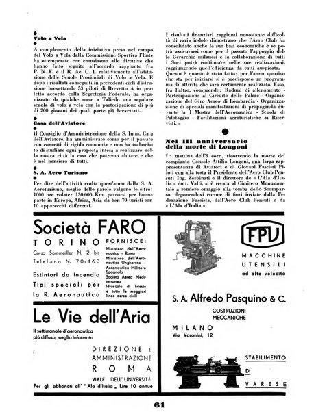 L'ala d'Italia rivista mensile di aeronautica