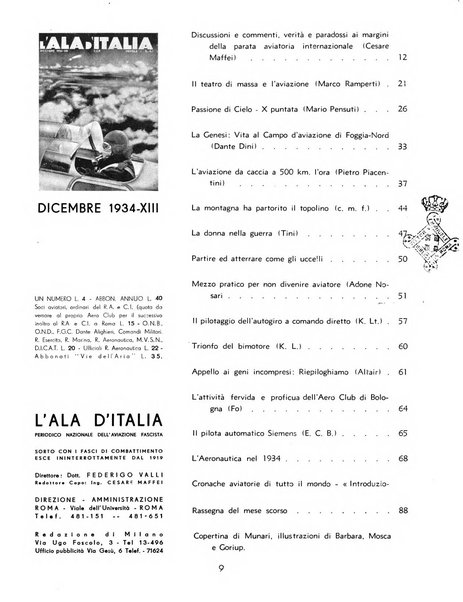 L'ala d'Italia rivista mensile di aeronautica