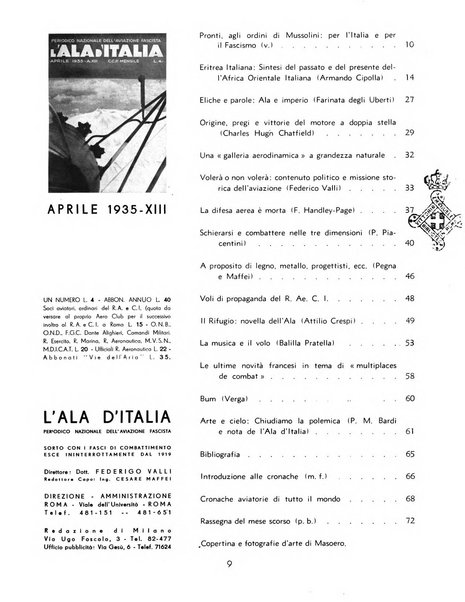 L'ala d'Italia rivista mensile di aeronautica