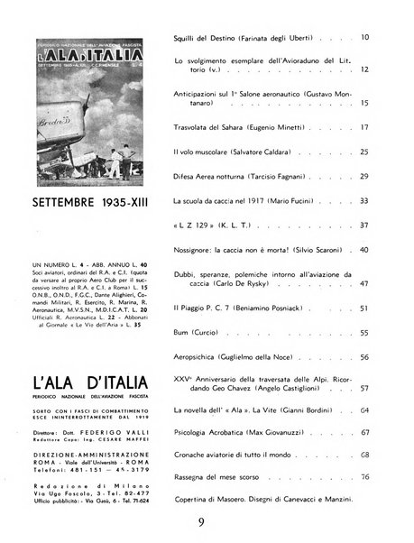 L'ala d'Italia rivista mensile di aeronautica