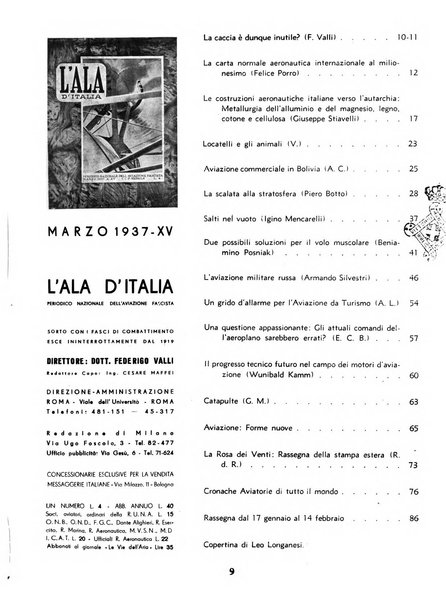 L'ala d'Italia rivista mensile di aeronautica