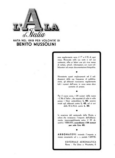 L'ala d'Italia rivista mensile di aeronautica