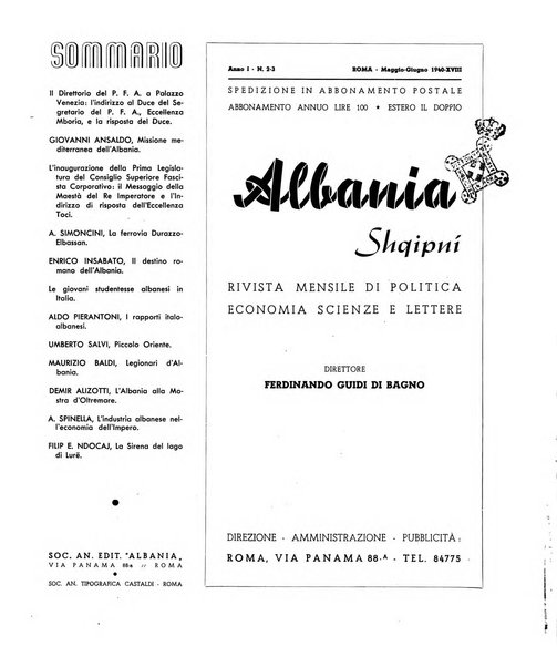 Albania rivista mensile di politica, economia, scienze e lettere