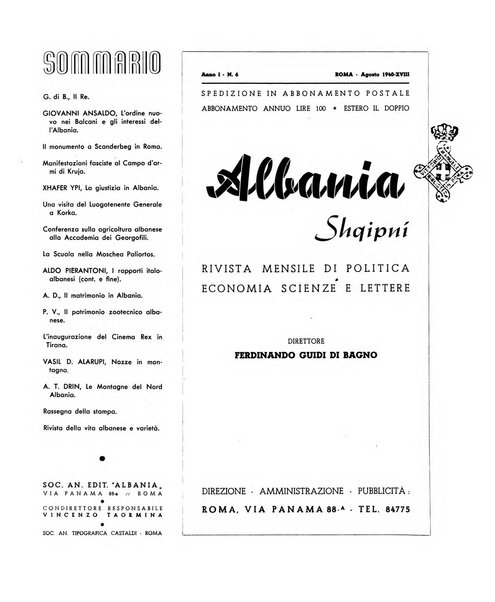 Albania rivista mensile di politica, economia, scienze e lettere