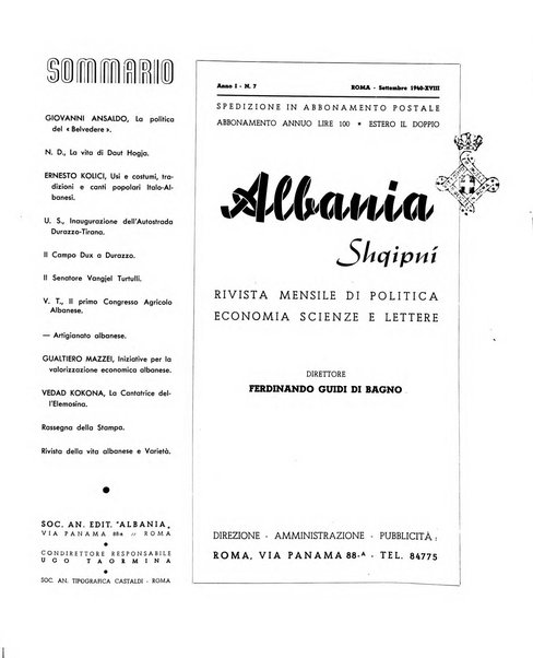 Albania rivista mensile di politica, economia, scienze e lettere