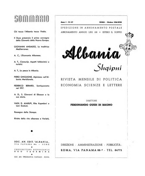 Albania rivista mensile di politica, economia, scienze e lettere